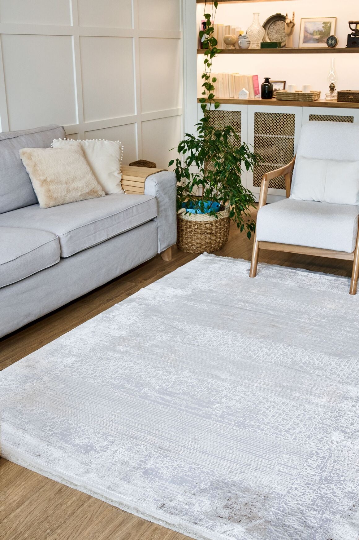 Riena 1192 Bej - Akrilik Polyester Halı | Kaymaz Tabanlı Dekoratif Halı